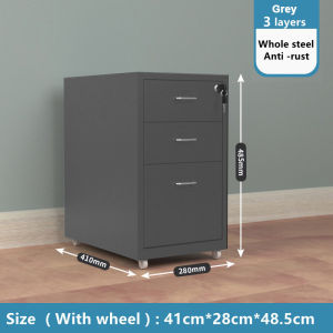 Steel Cabinet 3/5/6L Office Drawer With Lock Metal Filling Cabinet File Drawer Storage Organizer Unit Mobile Pedestal