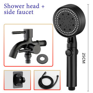 3 in 1 Shower Head With Hose Set Black Shower Sprayer Handheld Rain Shower Pressure Boost Shower Set For Bathroom