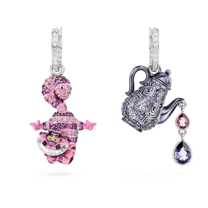 💖Swarovski💖(New) Alice in Wonderland cat and teapot diamond earrings S925 sterling silver womens fashion earrings hypoallergenic non-allergenic Valentines Day gift birthday gift for girlfriend bestie