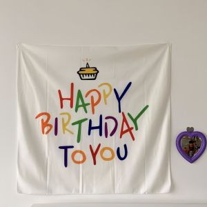 ส่งสินค้าทุกวัน ป้ายผ้าวันเกิด happy birthday backdrop ผ้าตกแต่ง ของ ตกแต่ง วันเกิด มีหลายแบบ ป้ายผ้าพื้นหลังตกแต่งผนัง