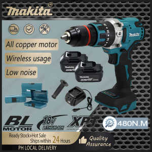 Makita Cordless Electric Drill Heavy Duty 13mm with 2 Battery Brushless Electric Screwdriver Power Tools Original Japan