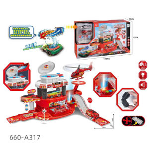 Bộ đồ chơi lắp ráp mô phỏng gara bãi rữa xe bãi đậu xe cao cấp xe hợp kim đổi màu cảm ứng nhiệt