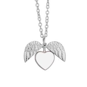 Sublimation Blank Picture Pendants Heart Wing Shape Pendant for DIY Craft Necklace Making Crafts