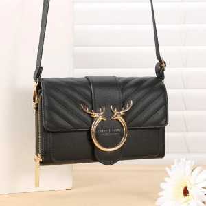 Tas Selempang Wanita Elegan Motif Berkebun Warna-Warni dengan Aksen Horned