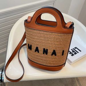 Túi Xách Bucket Bằng Cói Thời Trang Mùa Hè 2023 Dành Cho Nữ