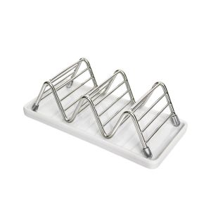 BEBA Stainless Steel W-Shaped Soap Holder Non-slip Space Saving Soap Dish Multi-functional W-Shaped Soap Storage Rack Bathroom