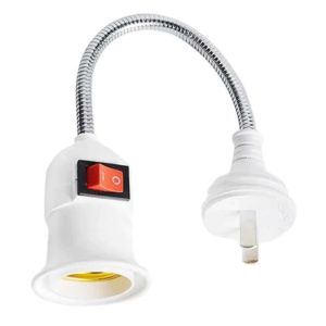 Chuôi Đèn Đui Đèn E27 Thân Uốn Dẻo Lò Xo Có Công Tắc Điều Chỉnh 360 20cm 25cm - MOGEE