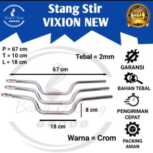 B&C - Stang Setang Stir Vixion New pnp CB GL Pro 100 Megapro Cb150r RX King Universal Crom Tebal Murah