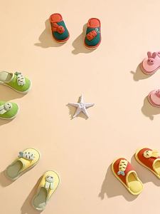 ChildrenS Slippers For Boys And Girls Baby Slippers For Home Parent-Child Indoor Non-Slip Anti-Fall Linen Soft Sole Girls Slippers