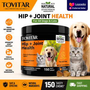 🔥Tovitar® Joint Health Multivitamin Soft Chews for Dogs & Cats – 150 Chews | Supports Mobility and Overall Wellness | Vet Recommended for All Breeds and Life Stages | Duck Flavor | Contains Glucosamine and Chondroitin