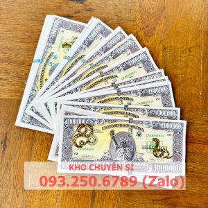 [SHIP HỎA TỐC] Combo 5 tờ tờ 1 triệu độ mỹ in hình con Rắn mạ vàng lưu niệm có bảo an để lì xì tết tặng bao lì xì