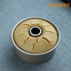 CHEFMADE 6 Inch Angel Food Pan Non-stick Hollow Chimney Removable Bottom Mold Chiffon Cake Mold WK9073