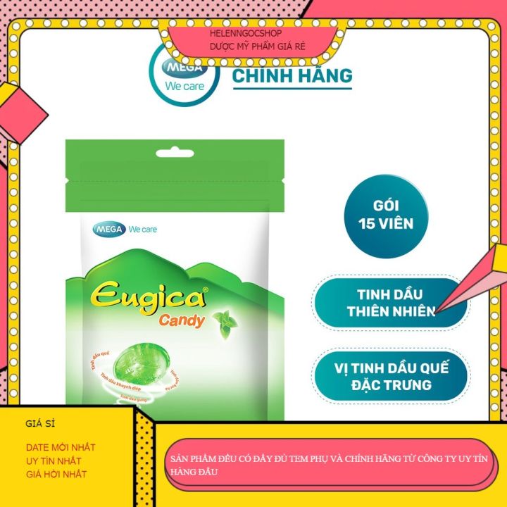 [CHÍNH HÃNG] Kẹo Ngậm EUGICA CANDY Thảo Dược Giảm Ho, Rát Họng (Túi zip ...