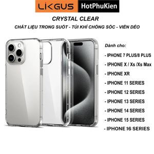 Ốp lưng nhám chống sốc cho iPhone 16 15 14 13 12 Pro Max iP 14 15 Plus hiệu Likgus Fosted Transparent chống bẩn và vân tay