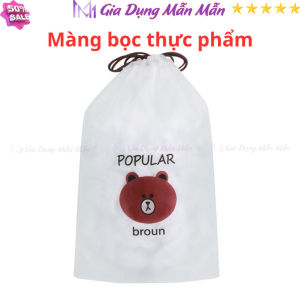 SKU54 - Màng bọc thực phẩm túi 100 cái hình gấu có thun co dãn tái sử dụng - Gia Dụng Mẫn Mẫn