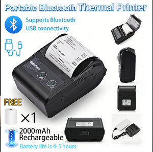 58mm Thermal Printer Mini Bluetooth Portable Supports Bluetooth USB and Direct Phone Connection