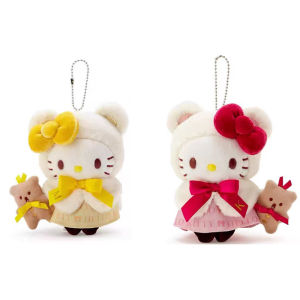 ZEEMIN  anime Hello Kitty Keychain cute decorate School bag pendant Dolls & Stuffed Toys kt bear Soft plush doll Accessories Gifts