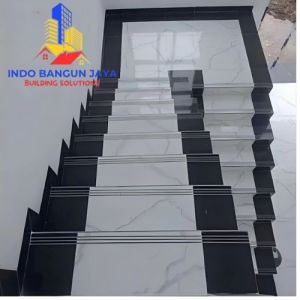 granit tangga kombinasi 30x80 30x90 motif marmer kombinasi keramik custom list