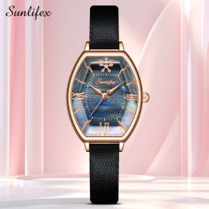Sunlifex Jam Tangan Wanita Korea Anggun Santai Kuarsa Anti Air Tali Kulit Jam Tangan Cewek COD