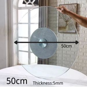 60/70/80cm Lazy Susan Tempered Glass Rotating Round Turn Dining Table Top Tempered Glass Meja Makan Kaca Pusing 玻璃转盘