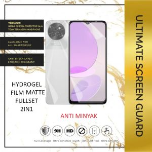 ITEL A70 S23 S23+ VISION 5 HYDROGEL FULLSET DEPAN BELAKANG ANTI GORES JELLY MATTE ANTI MINYAK GLARE DOFF FRONT AND BACK
