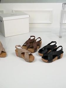 WomenS Denim Thick-Soled Wedge Heel Peep-Toe Sandals Summer Fashionable Outdoor Slippers
