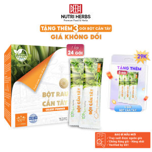 Bột Cần Tây Nguyên Chất Nutri HERBS Không Đường 24 Gói x 3 Gram ( Có Quà Tặng )