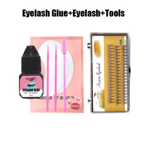 Eyelash Extension Set 7PCS/SET Hot Melt Hair Grafting False Eyelashes C Curl 9-12mm Natural Extension