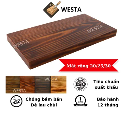 Kệ gỗ gắn tường bằng vít âm kệ gỗ thông tự nhiên nguyên tấm WESTA decor trang trí phòng màu nâu rustic