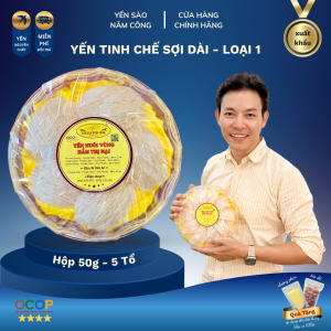 Yến tinh chế sợi dài - loại 1   | Hộp 50g - 5 tổ   | Yến Sào Năm Công   | Cửa hàng chính hãng   | Miễn phí vận chuyển   | Xuất khẩu   | Quà tặng   | Ocop 4 sao
