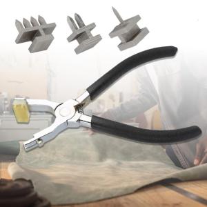 Leather Hole Punching Pliers with 3 Size Drilling Head Leather Craft Hole Puncher for Leather Belt Bag Saddles Shoes