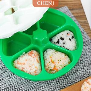[COD] CHENJ แม่พิมพ์ซูชิแบบทำมือ6รูเครื่องทำข้าวปั้นเป็นก้อนแม่พิมพ์ซูชิทรงสามเหลี่ยมเครื่องมือทำเบนโตะในห้องครัวที่บ้าน