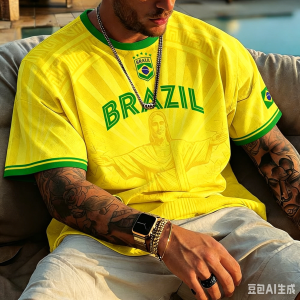 [Local Stock] VCC Brazil National Flag Print Mens T Shirt Casual O-neck Short Sleeve Tee Fashion Fan Jersey Summer Loose Football Sports Clothing