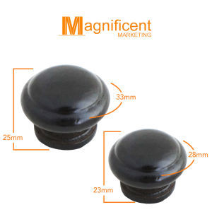 Black Wood Cabinet Handle Minimalist Knob 5208 (20 pieces)