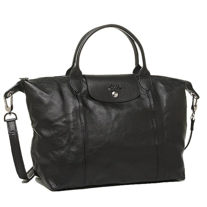 Longchamp le pliage cuir on sale black