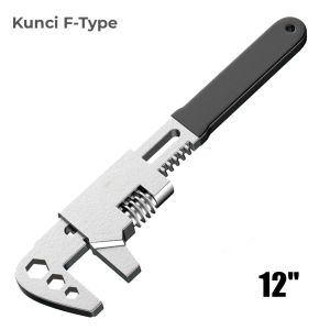 Kunci INGGRIS 12 inch Model F clamp bukaan Jumbo max 80mm kunci Baut pipa Ledeng Press 12"