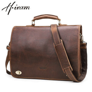 Genuine Leather Men Business Bags Large Capacity Male Briefcase Sling Shoulder Messenger Bags 15.4 inch Laptop Bags Brand Handbags