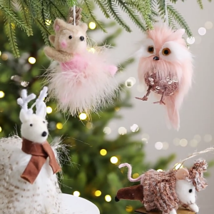 Party Elk Owl Felt Ornaments Christmas Hanging decoration Soft Felt For Home Desktop Display