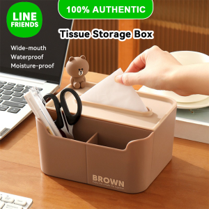 Line Friends Brown Tissue Holder with Wide-Mouth Waterproof Storage Bekas LFB148