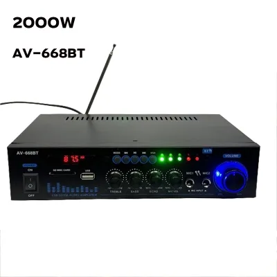 เพาเวอร์แอมป์ 2000 Wวัตต์ บลูทูธในตัว MP-326BT ใช้ลำโพง 15นิ้วได้ เครื่องขยายเสียง แอมป์ขยายเสียง เครื่องเสียงบ้าน รองรับ บูลทูธ / FM / USB / TF