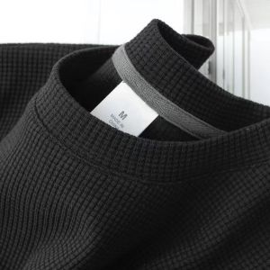 Plain Waffle fabric Slim fit Fashion Short sleeves Round neck T-shirts M-3XL