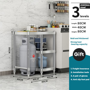 BMZAR Gas Stove Stand with LPG roller Stainless Gas Rack Stove Rack Kitchen Organizer Rack Gas stove rack
