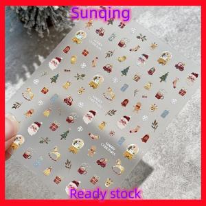 SQ Stationery [Flash Sale] Cute Christmas Snowman Christmas Tree Santa Claus Nail Stickers Kawaii Art Stickers DIY New Year Accessories Manicure Decals