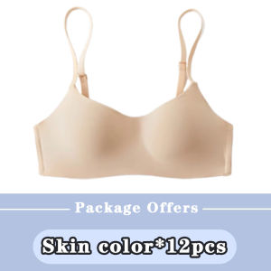 12pcs Bralette Womens Wire-Free Bra Seamless Bra Single-Layer Thin Bralette Non-Padded Underwear