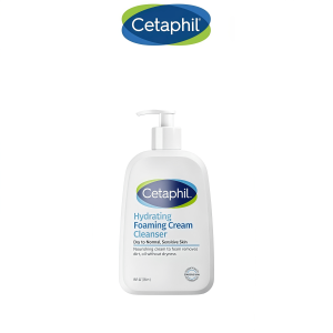 CETAPHIL Hydrating Foaming Cream Cleanser For All Skin Types Sensitive Skin 236/473mL | For All Skin Types Sensitive Skin 473ml Prebiotic Aloe Niacinamide Glycerin Panthenol Dry to Normal Sensitive Skin Softens Hydrates Soothes