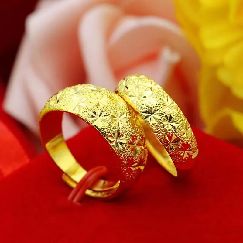 Couple Rings Pure Gold Rings For Ladies Pair)gold Ring 18k