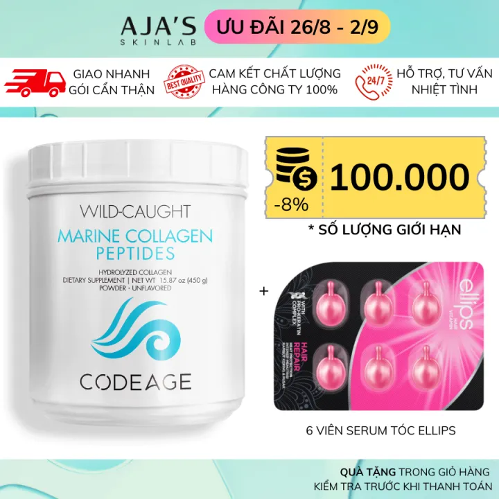 Codagge Bột Collagen giúp trẻ hóa da CodeAge Marine Collagen Peptides 450g ...