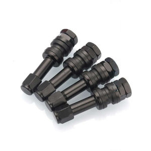 XUNJIE Red 4PCS Aluminum Alloy High Pressure Car Wheel Bikes Tire Valve Stems TR48E Bolt-in Valves Dust Caps