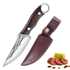 Dao Mông Cổ Dao Nhật Bản Tazaki Dao Thép Không Gỉ Thái Thịt Lọc Xương Dao Đi Rừng Dày 4mm Dài 21.5 cm Kèm Bao Da