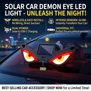 Demon Eye LED Light Solar Powered Wireless Car Interior Atmosphere Light